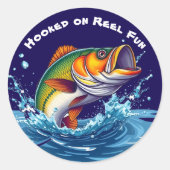 Fish-Hooked op Reel Fun Ronde Sticker (Voorkant)