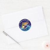 Fish-Hooked op Reel Fun Ronde Sticker (Envelop)