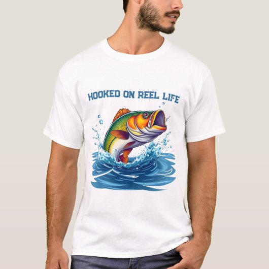 Fish-Hooked op Reel Life-Fisherman Core T-shirt (Voorkant)