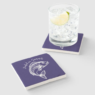 Fish-Hooked op Summer-Blue Stenen Onderzetter