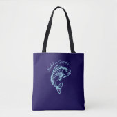 Fish-Hooked op Summer-Blue Tote Bag (Voorkant)