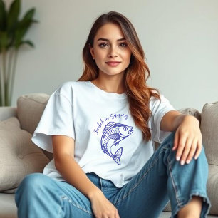 Fish-Hooked op Summer-Dark Blue T-shirt