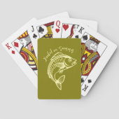 Fish-Hooked op Summer-Olive Pokerkaarten (Achterkant)