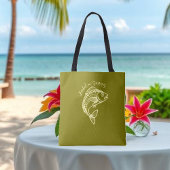 Fish-Hooked op Summer-Olive Tote Bag