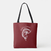 Fish-Hooked op Zomer DarkCherry Red Tote Bag (Achterkant)