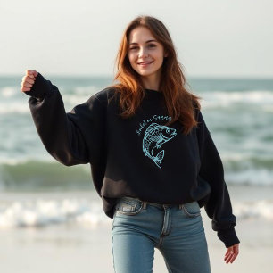 Fish-Hooked op Zomer-lichtblauw Trui