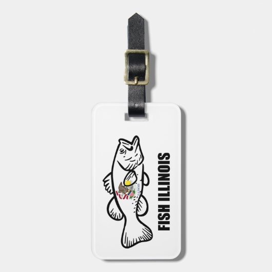 Fish Illinois Bass Bagagelabel (Voorkant verticaal)