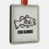 Fish Illinois Bass Metalen Ornament (Rechts)