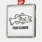 Fish Illinois Bass Metalen Ornament (Links)
