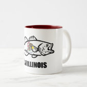 Fish Illinois Bass Tweekleurige Koffiemok (Voorkant rechts)