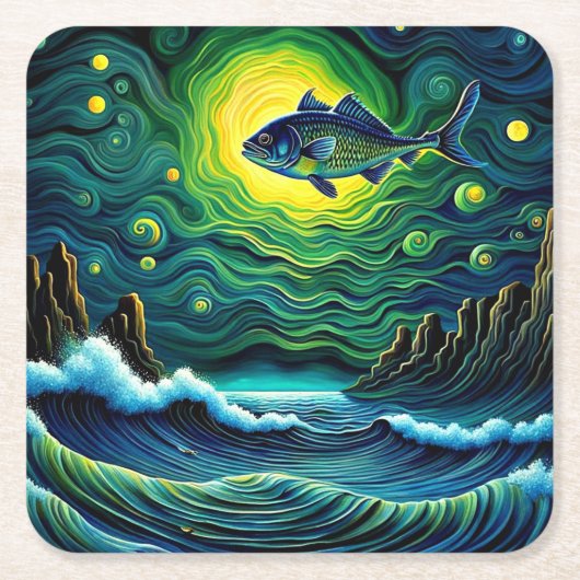Fish in Moonlight Kartonnen Onderzetters (Voorkant)