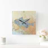 Fish in Shallow Water Vierkante Klok (Huis)