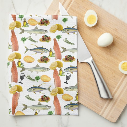 Fish Kitchen Hand Towel Theedoek (Quarter Fold)