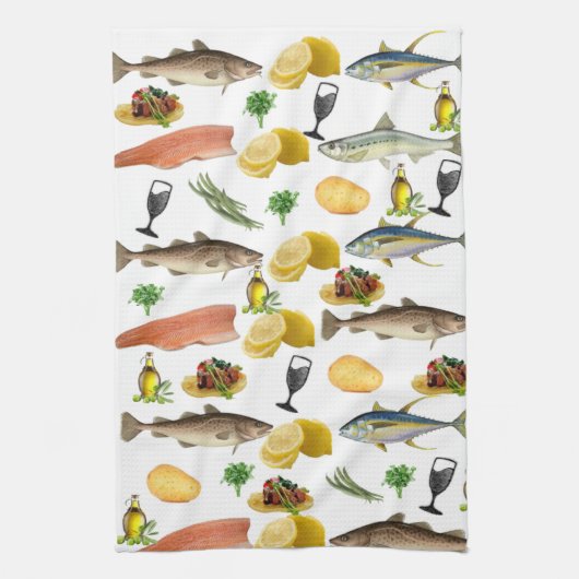 Fish Kitchen Hand Towel Theedoek (Verticaal)
