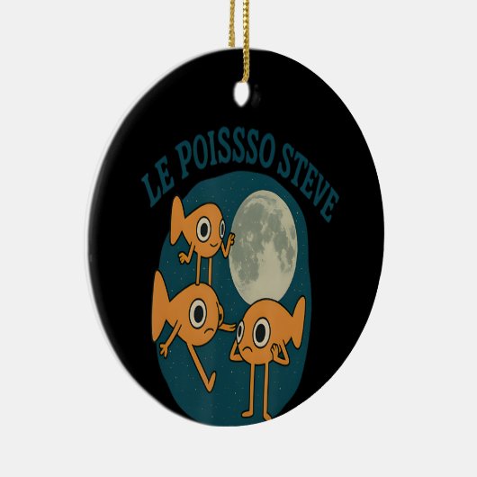 Fish Le Poisson Steve Funny Fish Keramisch Ornament (Rechts)