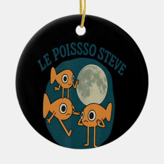 Fish Le Poisson Steve Funny Fish Keramisch Ornament (Voorkant)