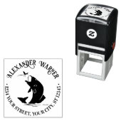 Fish Leaping for Dinner Name Retouradres Zelfinktende Stempel (In situ)