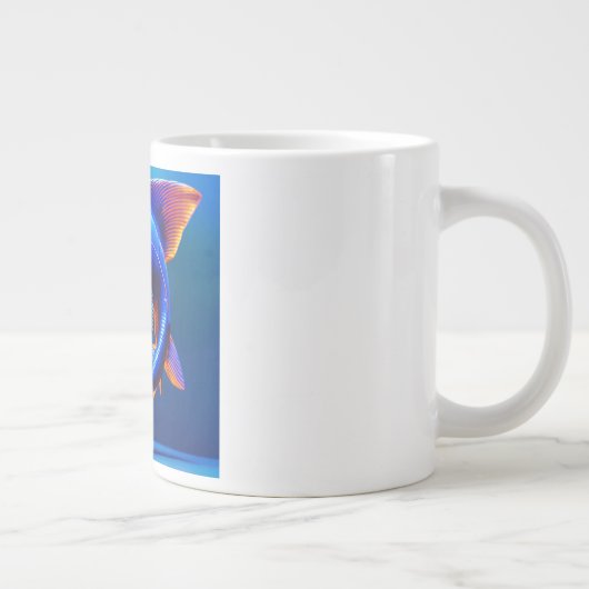 Fish Logo Mug | Cute & Minimal Aquatic Design Grote Koffiekop (Rechts)