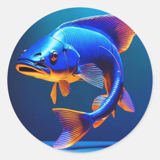 Fish Logo Sticker | Cute & Minimal Aquatic Design (Voorkant)