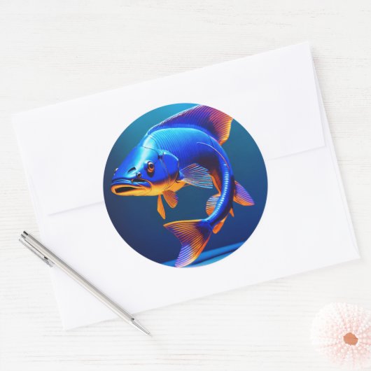 Fish Logo Sticker | Cute & Minimal Aquatic Design (Envelop)
