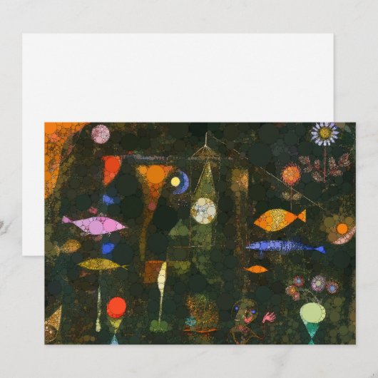 Fish Magic, Infinity Stippen van After Paul Klee Feestdagenkaart (Voorkant / Achterkant)