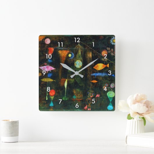 Fish Magic, Paul Klee Vierkante Klok (Huis)