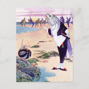 Fish Maitre'D in de Lobster Quadrille Briefkaart