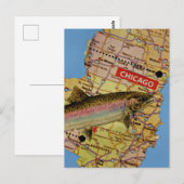 Fish Map Collage Briefkaart (Voorkant / Achterkant)