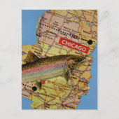 Fish Map Collage Briefkaart (Voorkant)