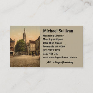 Fish Market and New Church, Delft, Nederland Visitekaartje