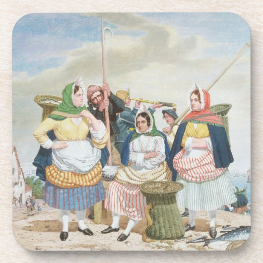 Fish Market by the Zee, c.1860 (olie op canvas) Drankjes Onderzetter (Voorkant)