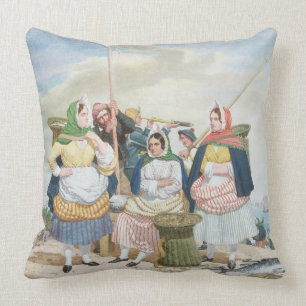 Fish Market by the Zee, c.1860 (olie op canvas) Kussen