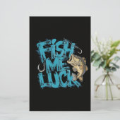Fish Me Luck Graffiti Bass Art Briefpapier (Staand voorkant)