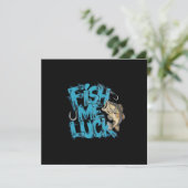 Fish Me Luck Graffiti Bass Art Feestdagenkaart (Staand voorkant)