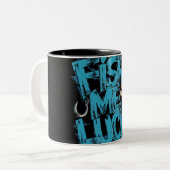 Fish Me Luck Graffiti Bass Art Tweekleurige Koffiemok (Voorkant links)