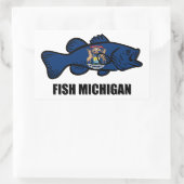 Fish Michigan Rechthoekige Sticker (Tas)