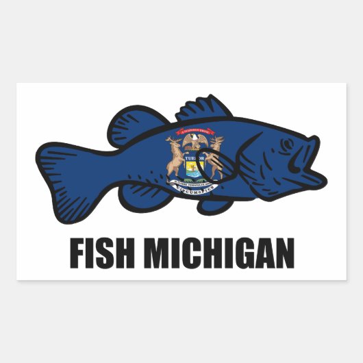 Fish Michigan Rechthoekige Sticker (Voorkant)