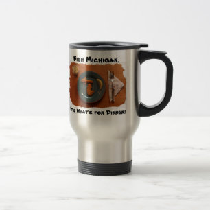 Fish Michigan Silver Travel Mug Reisbeker