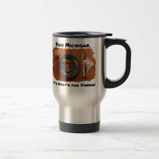 Fish Michigan Silver Travel Mug Reisbeker (Rechts)