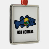 Fish Montana Bass Metalen Ornament (Rechts)