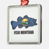 Fish Montana Bass Metalen Ornament (Links)
