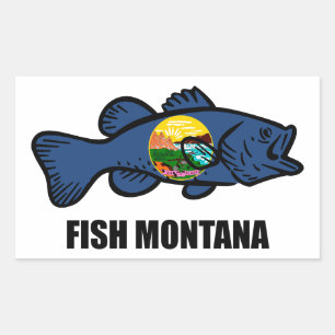 Fish Montana Bass Rechthoekige Sticker