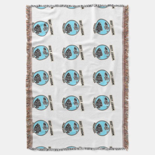 Fish More Worry Less Deken (Voorkant Verticaal)