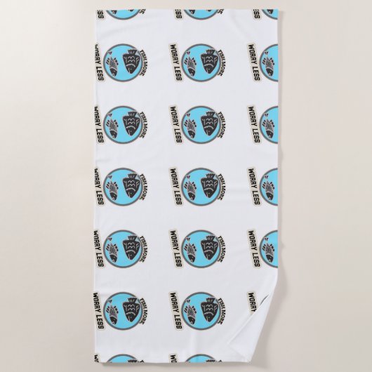 Fish More Worry Less Strandlaken (Voorkant)