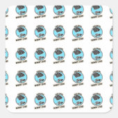 Fish More Worry Less Vierkante Sticker (Voorkant)