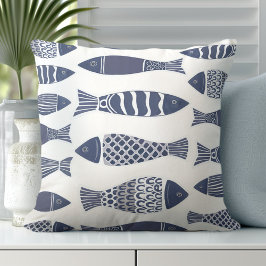 Fish Navy Blue Sierkussen