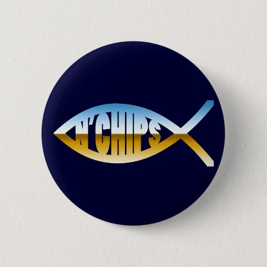 Fish N'Chips Ronde Button 5,7 Cm (Voorkant)
