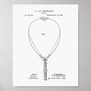 Fish Net 1889 Patent Art-witboek Poster