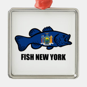 Fish New York Bass Metalen Ornament