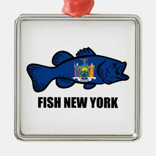 Fish New York Bass Metalen Ornament (Voorkant)